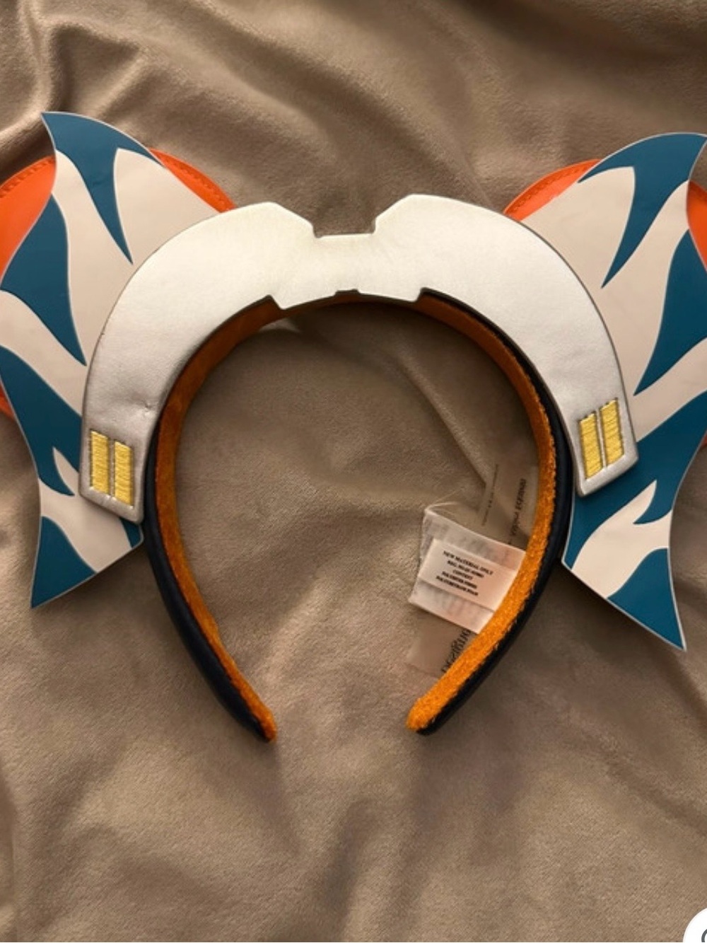 Ashoka Disney Blue, Orange & White Starfighter Ear Headband